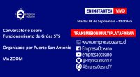 EN DIRECTO POR ZOOM PUERTO SAN ANTONIO EXPLICA FUNCIONAMIENTO DE GRÚAS SHIP TO SHORE