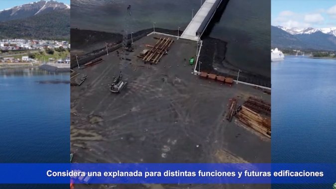 Avances de las obras para recibir cruceros en Puerto Williams.