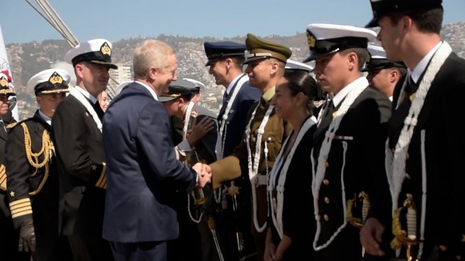 Presidente José Antonio Kast despide a la dotación del Buque Escuela “Esmeralda” en Valparaíso